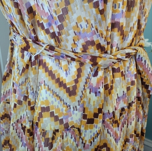LIKELY Levine Smocked Ruffle Dress In Fig Multi Size 8 - Picture 9 of 14